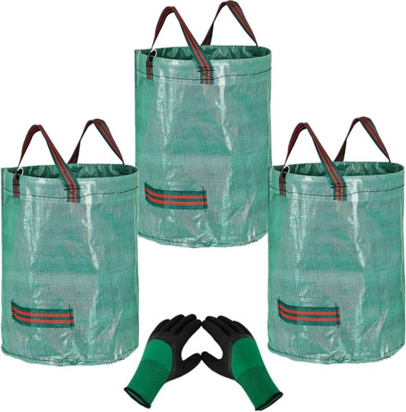 Gartensack 272L Laubsack Gartenabfallsack Stabil,3 StüCk GartensäCke GrüNabfall-image