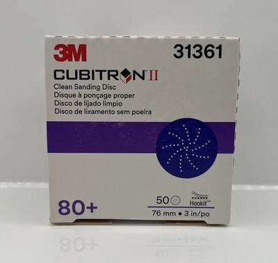 3M 3  Hookit Cubitron II Clean Sanding Abrasive 80+ Grit (76mm) 31361 50 Discs