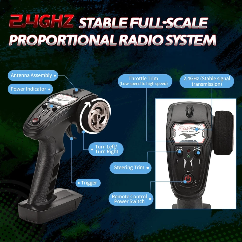 1:18 Scale All Terrain RC Cars, 40KM/H High Speed 4WD Remote Control Car with... - Image 3 of 4