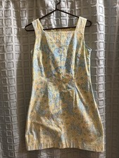 Rare Lilly Pulitzer Junkanoo White Label Animal Print Yellow/Teal Zebra Dress 4