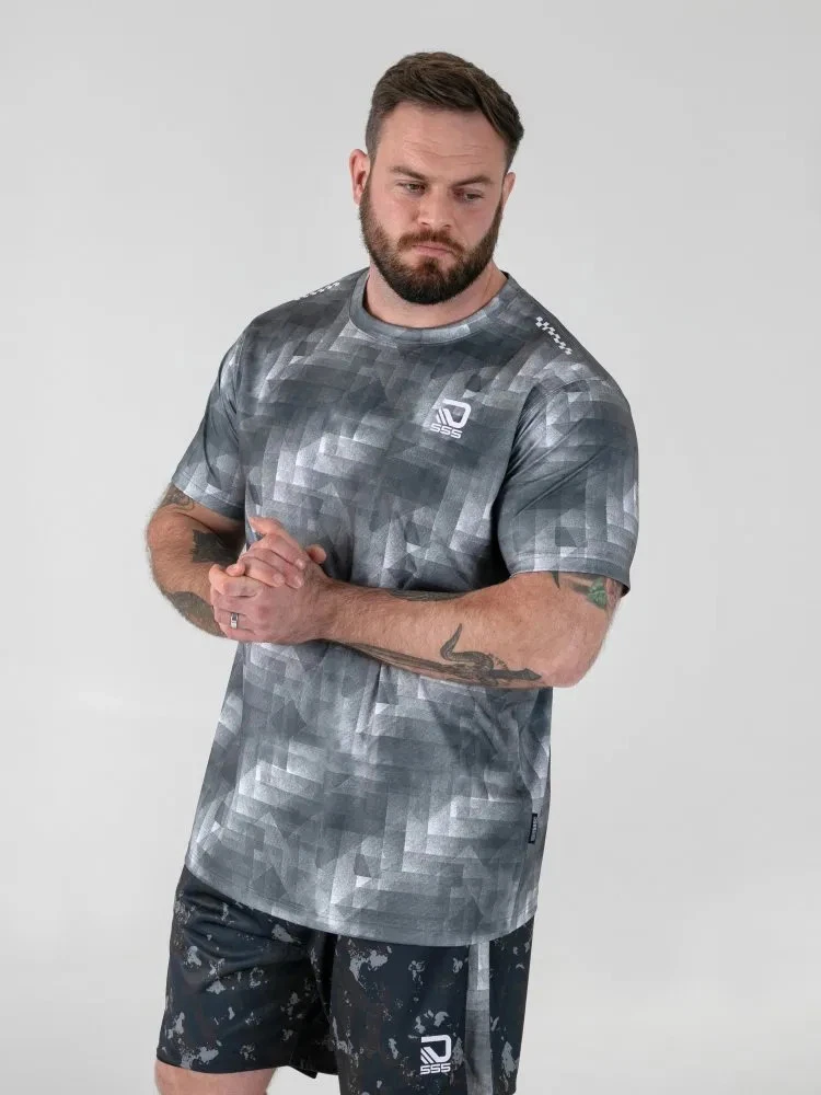 D555 Duke Big Mens Dry Wear T-Shirt Lightweight Grey Printed 2XL-6XL (601922)