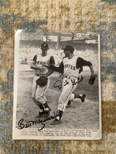 Hall Of Fame Bill Mazeroski  Dick Groat Signed original wire Photo JSA