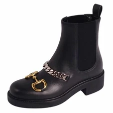 Gucci Boots Side Gore Horsebit Chain Shoes Women's 35 (22cm (8.66 Used MOLO-0