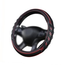 car Steering Wheel Cover Faux Leather Massage Universal fit 3D Red black