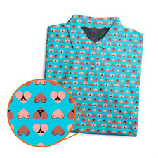 Funny Golf Heart Hip Blue Print Polo Shirts Size S-5XL