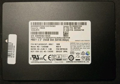 MZ7LN256HCHP-000L7 MZ-7LN2560 SAMSUNG SSD DRIVE SATA 256GB 2.5'' PM871