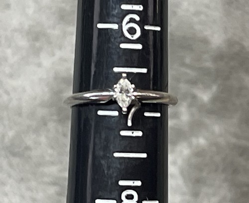 Anello da sposa matrimonio fidanzamento solitario diamante marchesa 1/5 ct oro bianco 14 carati! - Foto 2 di 14