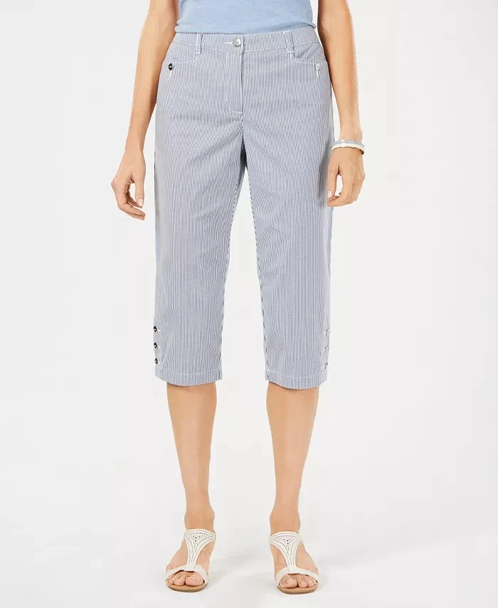 Karen Scott Plus Size Striped Capri Pants (Size 16W, 18W, 20W, 22W) NWT