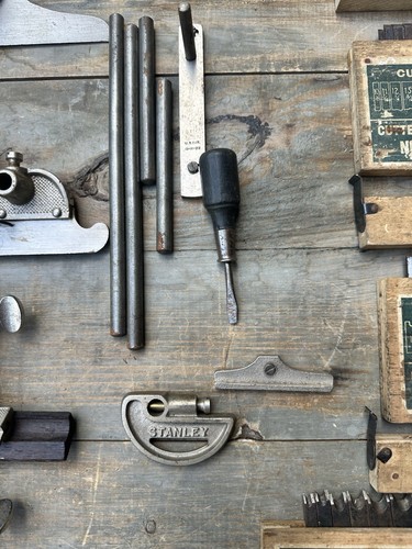Stanley. No 55 Combination Plane Tool, Cutters, Blades, w/ Wood Boxes, Original - Picture 9 of 24