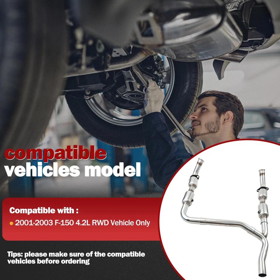 Conversor catalítico compatível com 2001-2003 Ford F-150 4.2L RWD - compatível com EPA - Imagem 2 de 4