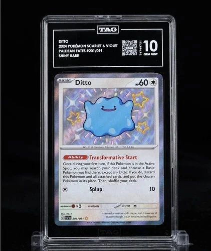 2024 Pokemon Ditto 201/091 Baby Shiny Paldean Fates TAG 10 Rank #2