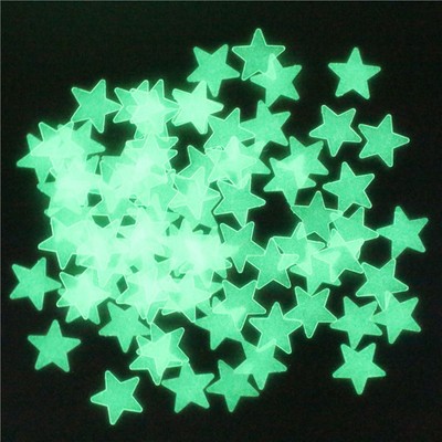 Glow In The Dark 3D Sterne Wandaufkleber 100Pcs Leuchtende Fluoreszierende 1Y4V