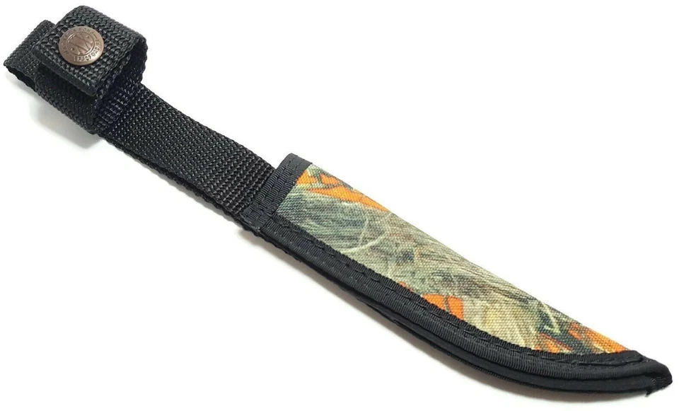 Case XX Orange Camo Fixed Blade Knife Belt Sheath Heavy Duty Nylon 5" Blades - Image 3 of 4