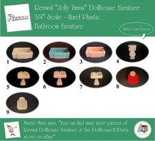 RENWAL Vintage Dollhouse Furniture, 1940s-1950s Style, 3/4  Scale Hard Plastic