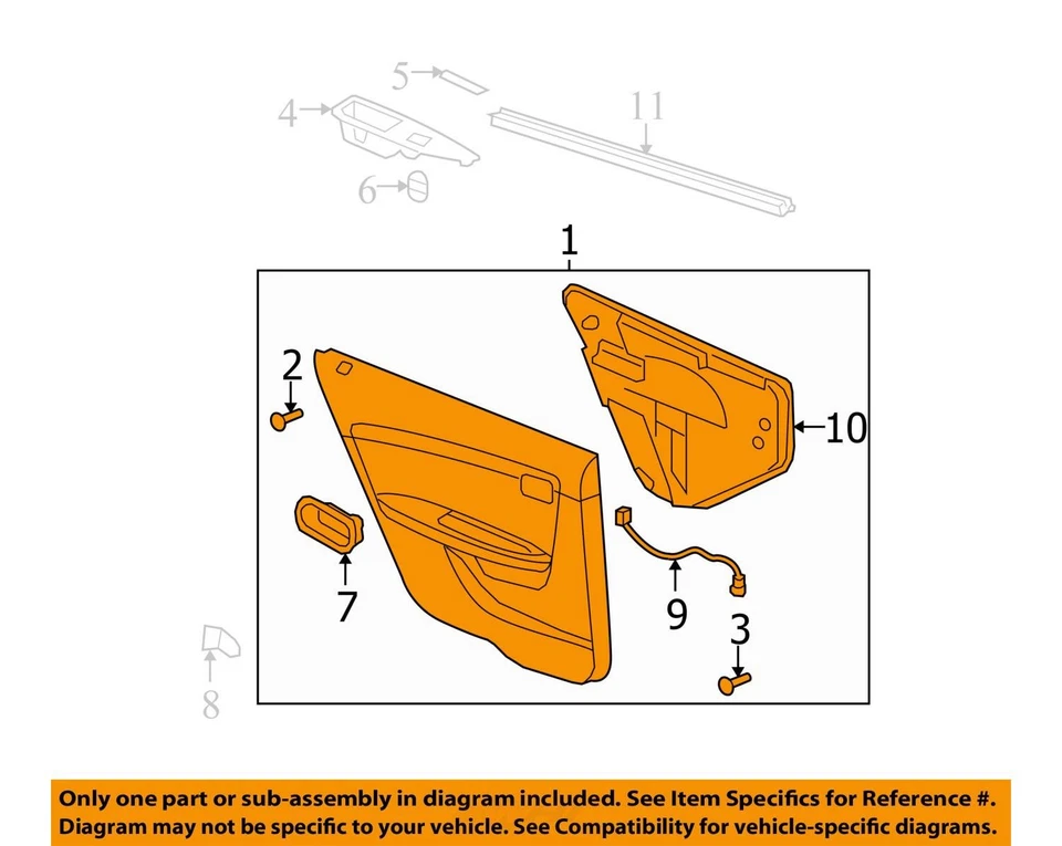 适合 2011 - 2012 雪佛兰 MALIBU TRIM ASM RR S/D * COCOA 20968842 - 全新原始设备制造商 — 第 2/3 张图片