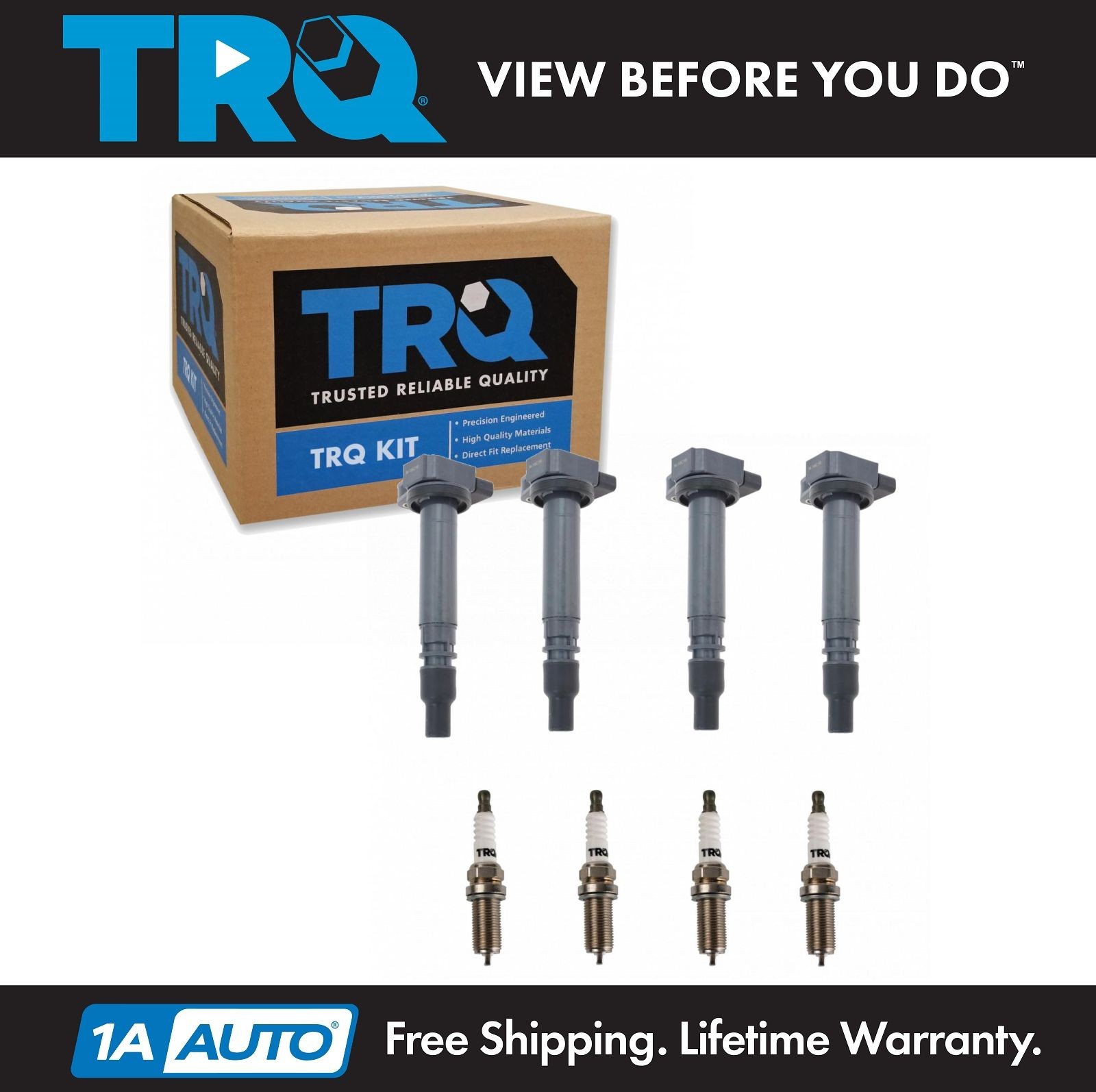 TRQ Ignition Coil  Iridium Spark Plug Kit Set for Toyota Tacoma 2.4L 2.7L