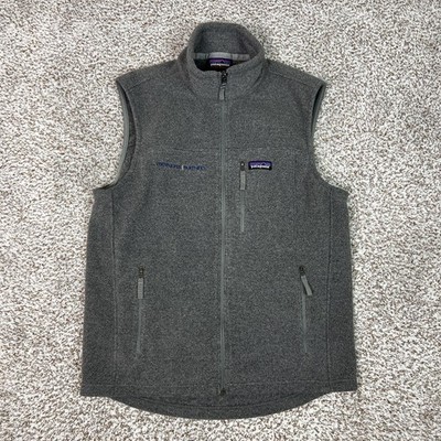 Patagonia Vest Mens Medium Gray Synchilla Fleece Full Zip Outdoor