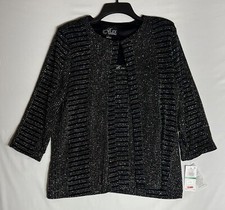 Alex Evenings Glitter Scoop Neck Tank  Jacket