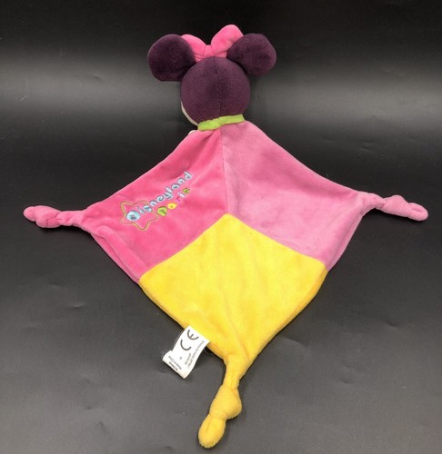 Disneyland Paris Minnie Mouse Baby Comforter Blankie Soother Pink Teddy Bear Bow - Picture 3 of 4