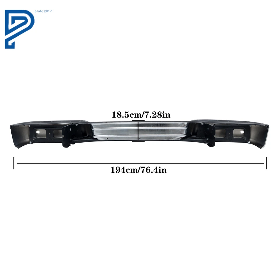 铬后保险杠组件适用于日产 NV1500 NV2500 NV3500 2012 - 2021 带传感器 — 第 3/4 张图片