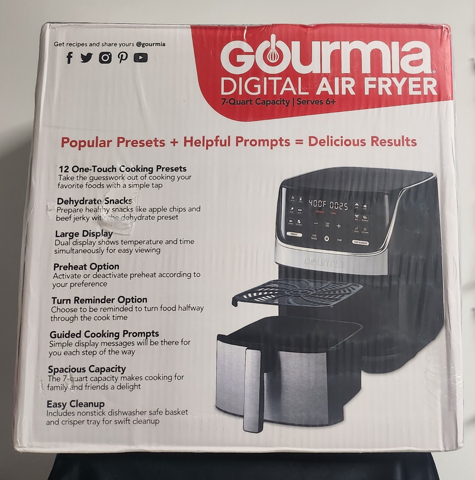 Gourmia Digital Air Fryer 7 Quart Capacity / Serves 6+ eBay