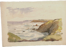 Original Watercolour of Widemouth Bay from Penhall, Near Bude, by L Barrows 1954
