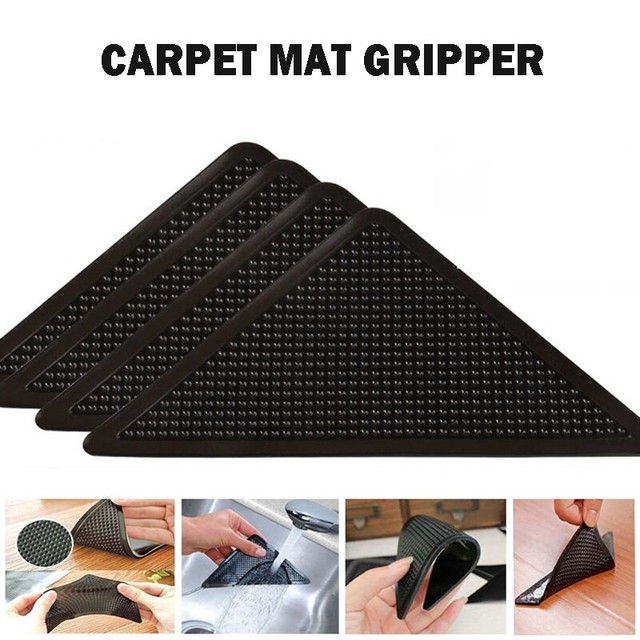 4/8PCS Rug Corners Anti Slip Stopper Selfadhesive Carpet Corner Gripper Pads eBay