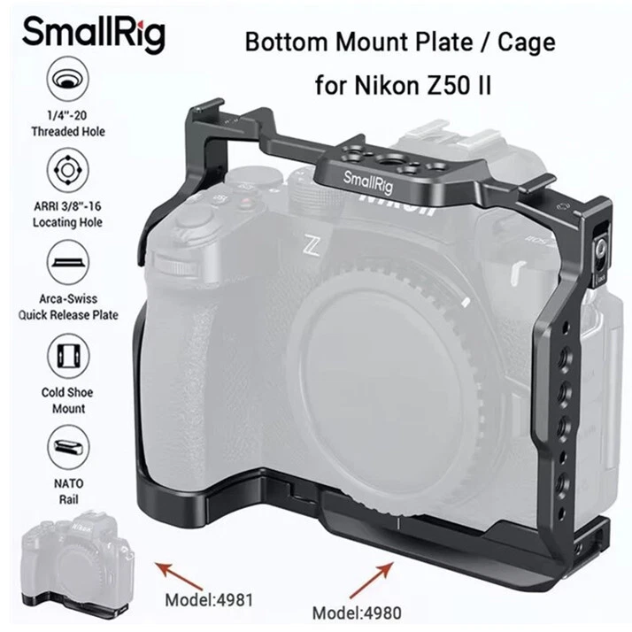 SmallRig Z50 II Base Plate Bracket & Camera Cage for Nikon Z50 II Z50II Camera