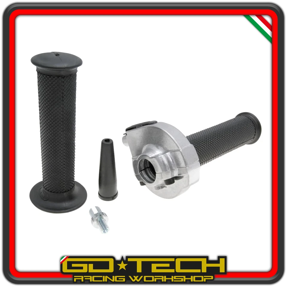 COMANDO GAS RAPIDO DOMINO HF BRILLANTATO ALLUMINIO TOMMASELLI con MANOPOLE MOTO - Immagine 3 di 4