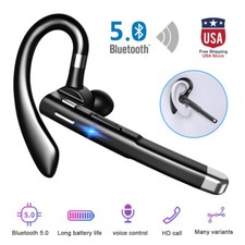 New Trucker Wireless Bluetooth 5.0 Earpiece Headset Mic Earbud Noise Cancelling