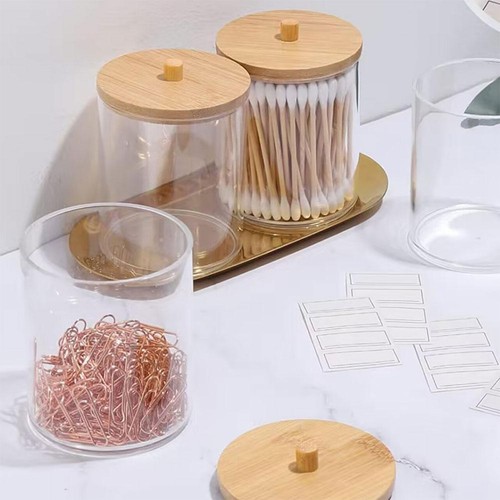 Clear Acrylic Swab EarBud Storage Jar Organisr Box Laundry Coagulant