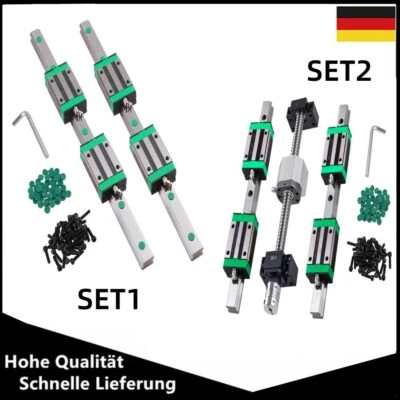 MARKENLOS 2PCS HGR20/HGR15 Linearführung 300-1500MM+SFU1605 Kugelumlaufspindel BK/BF12 Kit