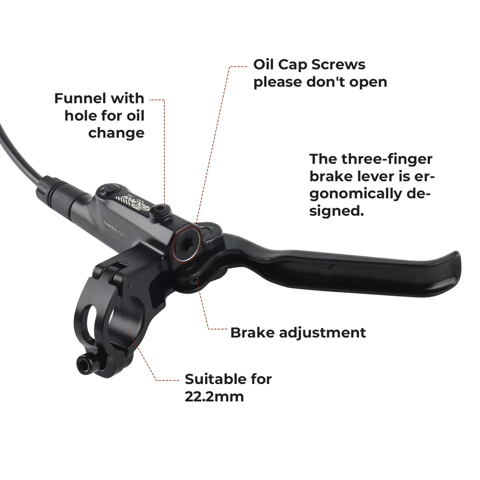 MTB Bicycle Oil Disc Brake Caliper Hydraulic 800/1400mm Front Rear Handle - Image 3 of 4