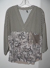 Women's ZARA Collection Large Fashionable Modern Patchwork Print Everyday Wear