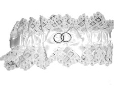 Wedding or Prom Lace and Satin Garter white large