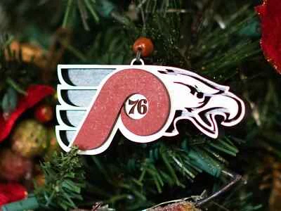Laser Cut 3D Philadelphia Sports Teams Ornament Flyers, Eagles, 76rs, Phillies