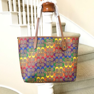 coach rainbow tote