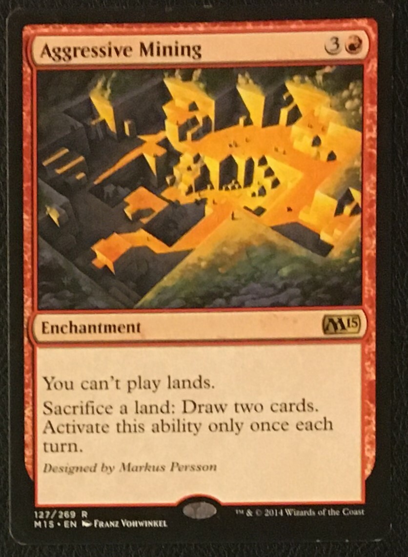 Aggressive Mining 1x FOIL MTG M15 Core Set Rare MINT red enchantment Aggressive Mining 1x FOIL MTG M15 Core Set Rare MINT red enchantment