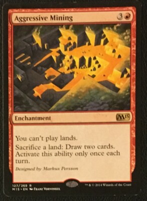Aggressive Mining 1x FOIL MTG M15 Core Set Rare MINT red enchantment Aggressive Mining 1x FOIL MTG M15 Core Set Rare MINT red enchantment