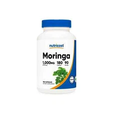 Nutricost Moringa Capsules 1000mg, 180 Capsules (90 Servings)  GF - EXP 03/2028