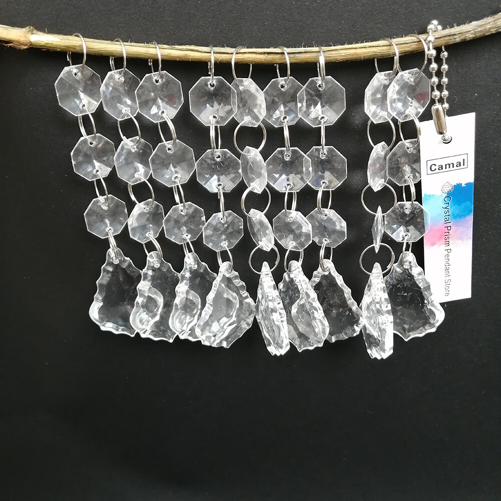 30pcs Acrylic Crystal Beads Garland – Chandelier Hanging Decor – Wedding Party Home – Clear