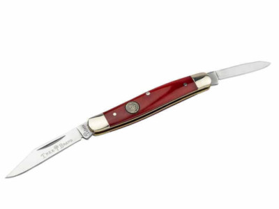 BOKER Treebrand Pen Knife Smooth Red Bone Classic Two-Blade Folding Knife 110844