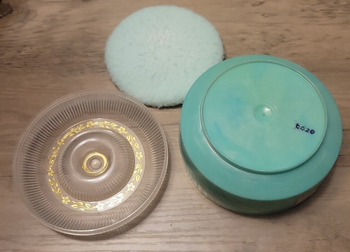 VINTAGE MUGUET DELUXE DUSTING POWDER APRIL SHOWERS CELLULOID 