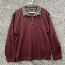 Banana Republic Mens Sweater XL Maroon 1/4 Zip Pullover Knitted Long Sleeve