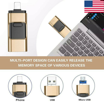USB 3.0 Flash Drive OTG High-Speed Data Memory Storage Thumb Stick for Phone