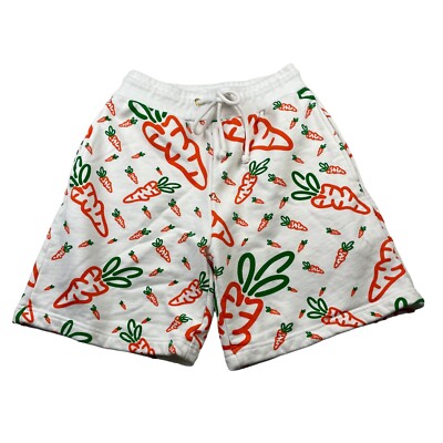 Anwar Carrots Men's Drawstring Waist Sweat Shorts White Carrots All-Over   Small