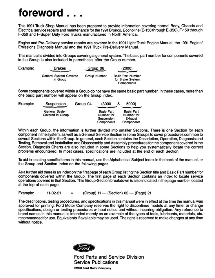 Ford Bronco 1991, Econoline, serie F, camioneta F-Super Duty manual de taller Foto 4 de 4