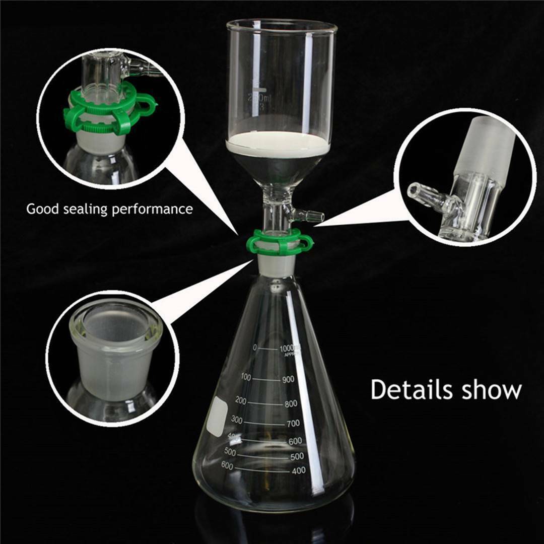 1000ml Buchner Funnel Flask Lab Filtration Kit with Clamp & Hose Filter