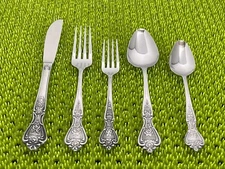 NORMANDY Stainless Japan Textured Glossy Black Accent Flatware SMART CHOICE