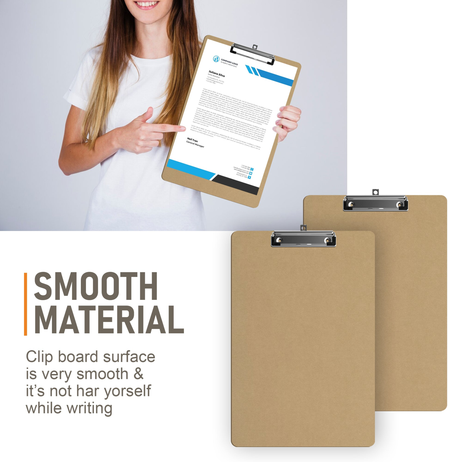 A4 Quality Hardboard Strong Clipboard With Hanging Hole Clip Board Flat Durable eBay